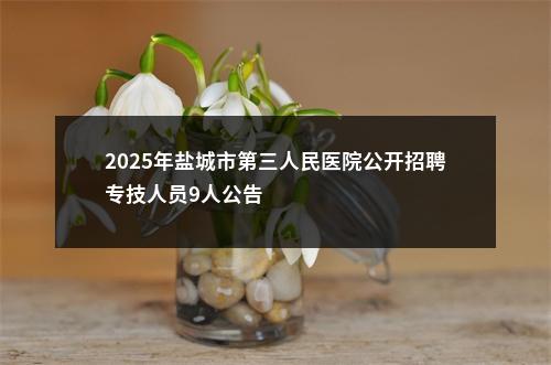 2025年盐城市第三人民医院公开招聘专技人员9人公告                进入阅读模式 图片